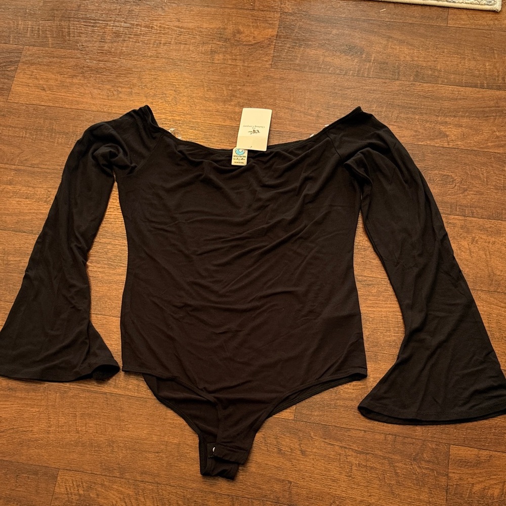 Elegant Black Off-Shoulder Bodysuit